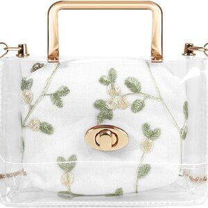 Clear Shoulder Bag Purse with Zipper Pouch Crossbody Handbag for Women